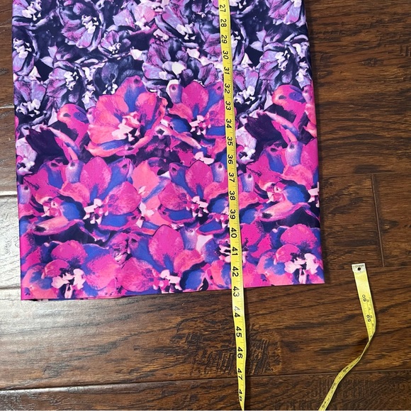 Vince Camuto Stunning Silhouette Vibrant Watercolor Bouquet Cap Sleeve Size 0 - Picture 9 of 13